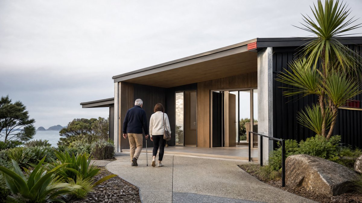 Step-free entrance and accessible circulation at a contemporary Northland building