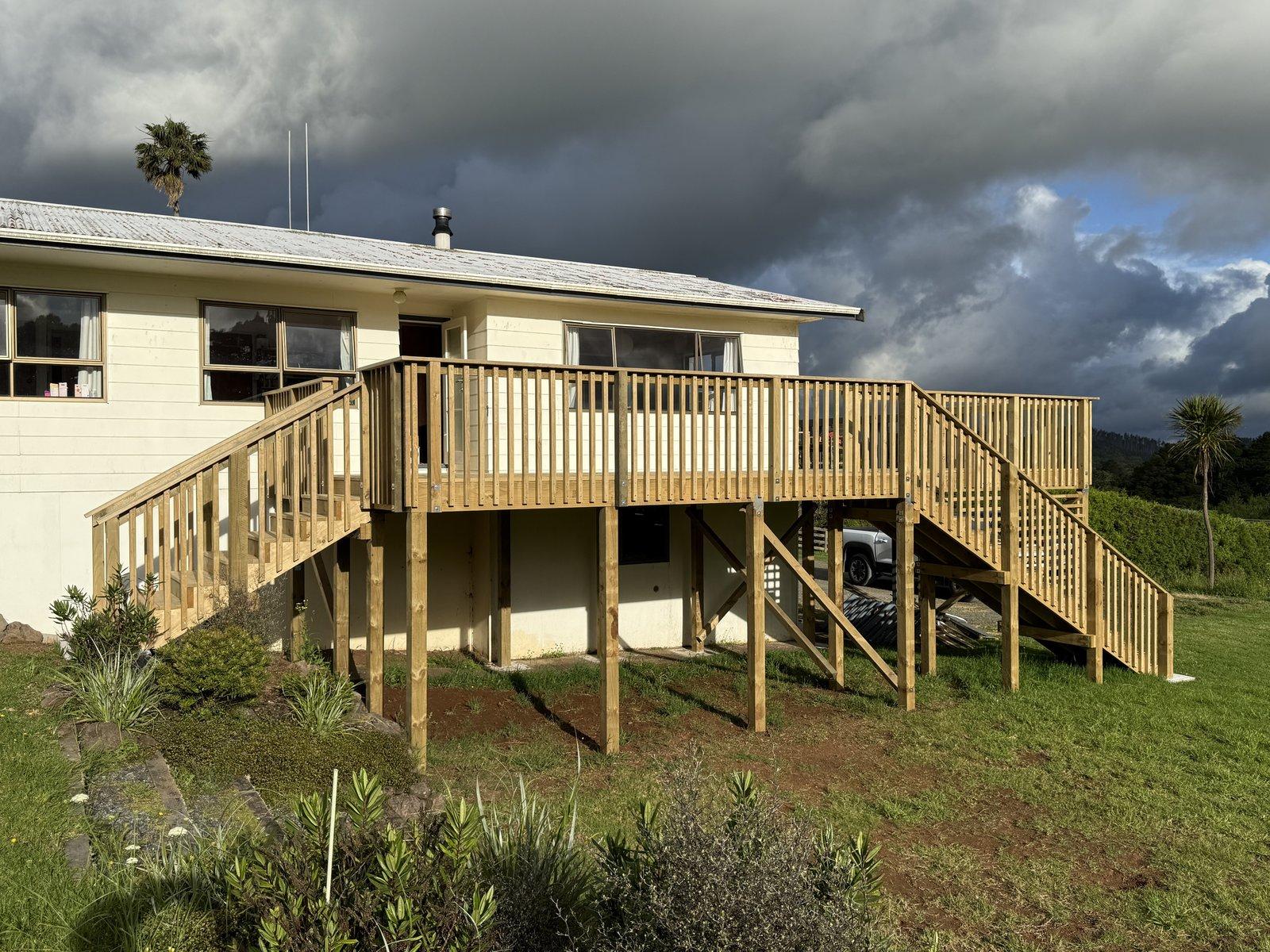 New elevated timber deck - side view